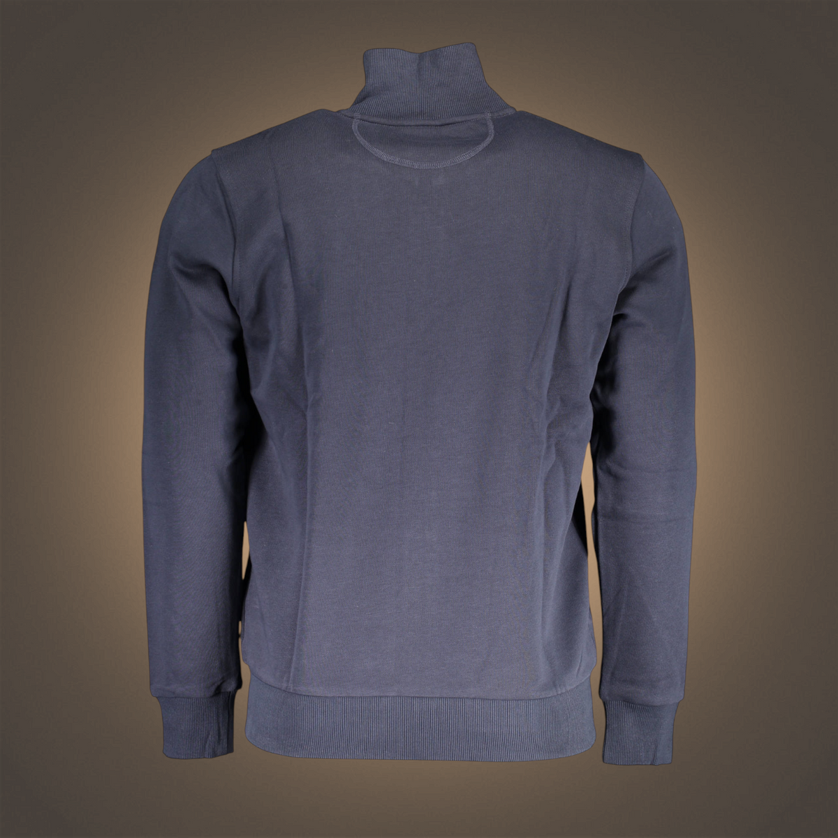 Vista trasera de la sudadera con cremallera liquidationlive La Martina en color gris oscuro con cuello alto