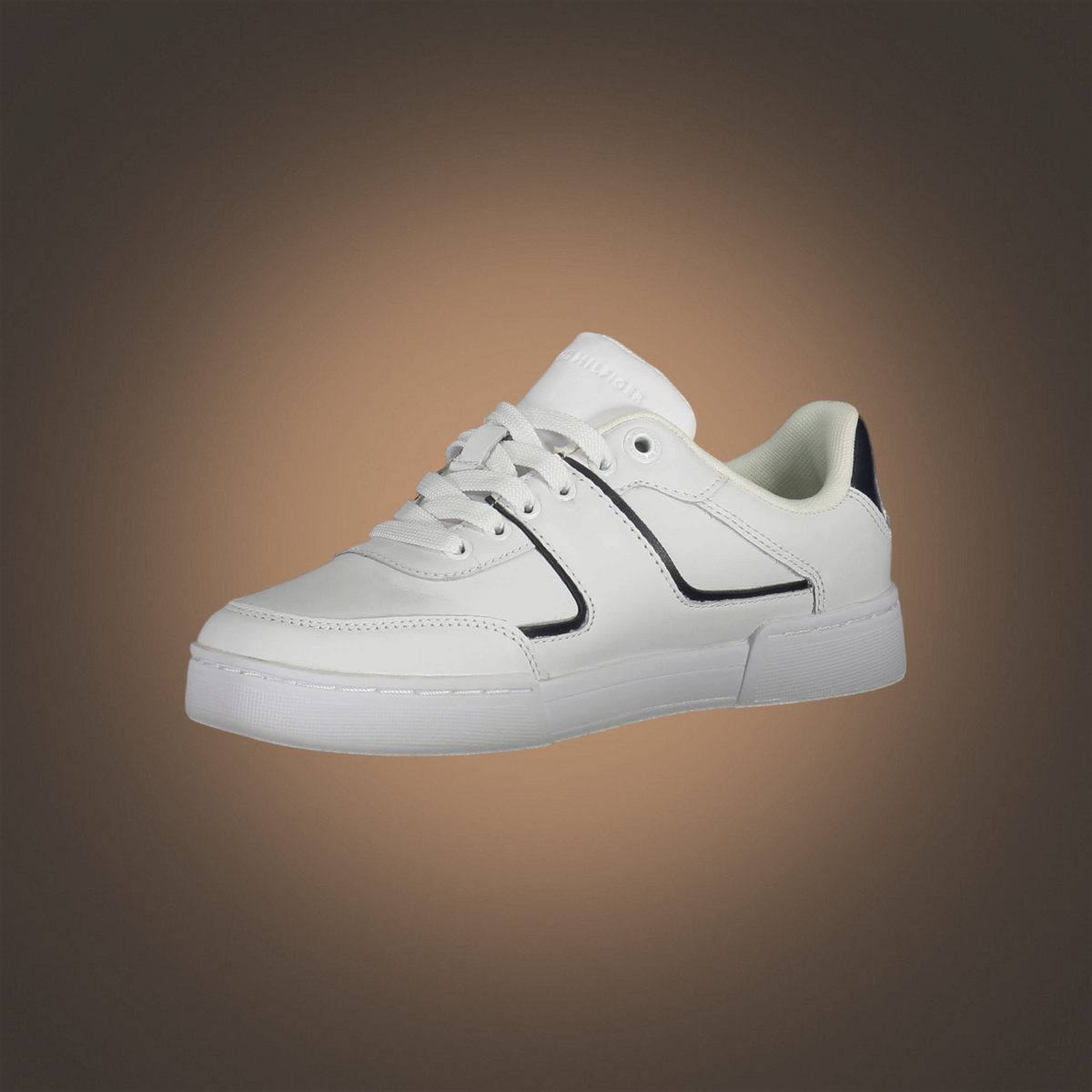 Zapatillas deportivas blancas Tommy Hilfiger de liquidationlive con cordones y detalles en contraste negro