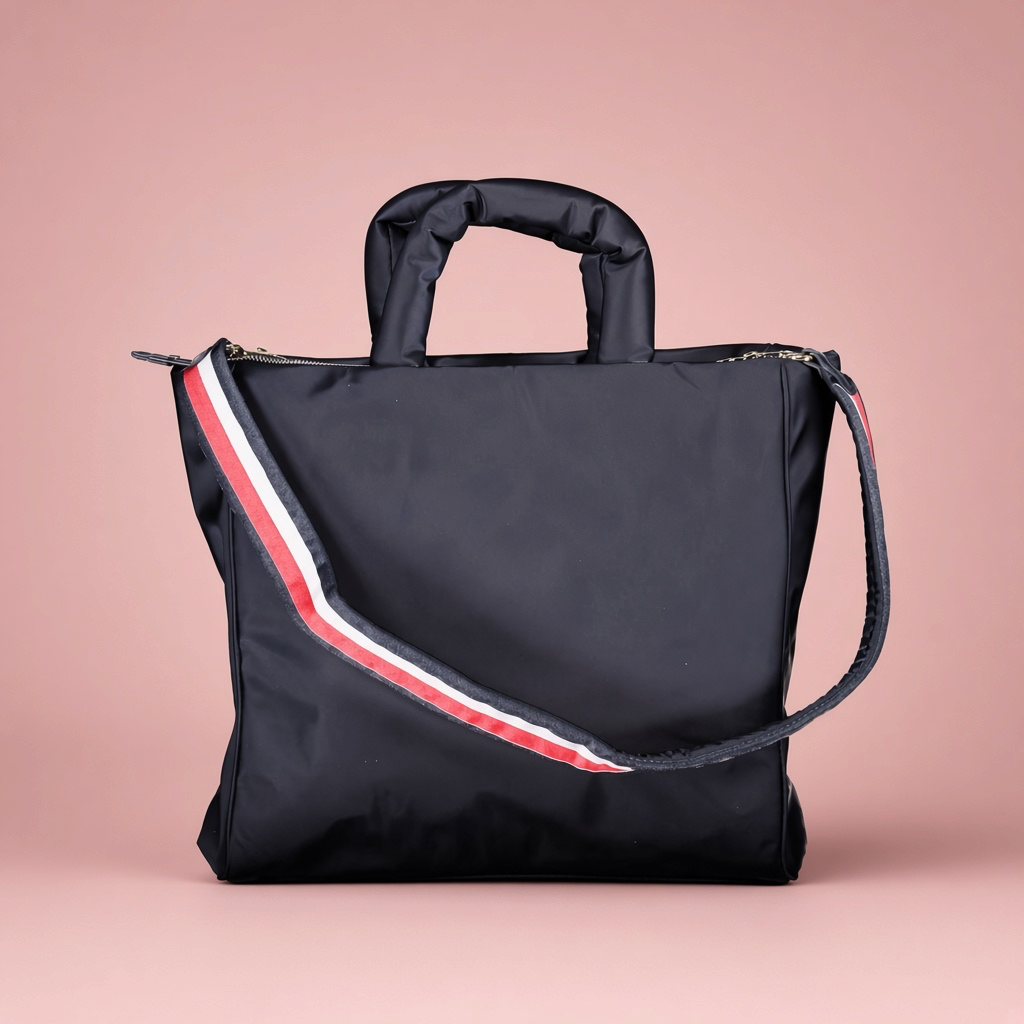 Bolso azul marino Tommy Hilfiger de liquidationlive con asas acolchadas y correa ajustable de rayas rojas y blancas