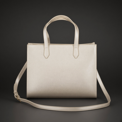Bolso de mano liquidationlive Valentino en color beige claro con doble asa y correa bandolera ajustable