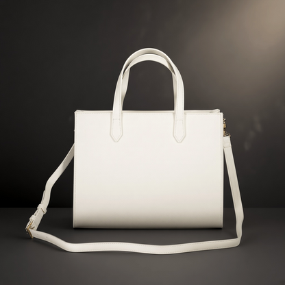Bolso de mano liquidationlive Valentino en color blanco con doble asa y correa bandolera ajustable
