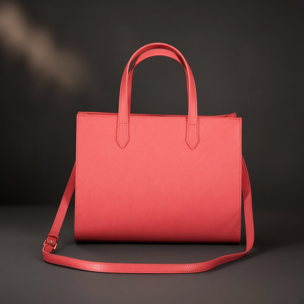 Bolso de mano liquidationlive en color rosa coral con doble asa y correa bandolera ajustable