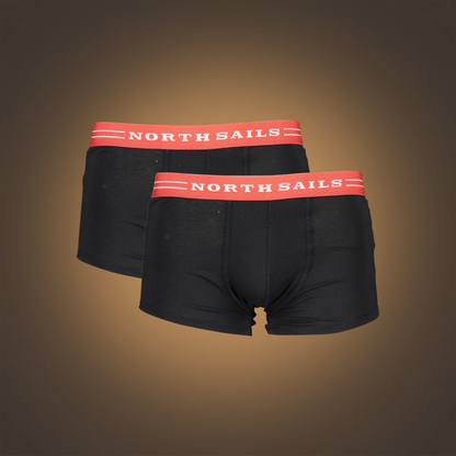 Pack de 2 bóxers negros liquidationlive North Sails con cinturilla elástica roja y logotipo de la marca en contraste