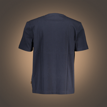 Camiseta de manga corta azul marino BOSS de liquidationlive con cuello redondo y etiqueta lateral del logo