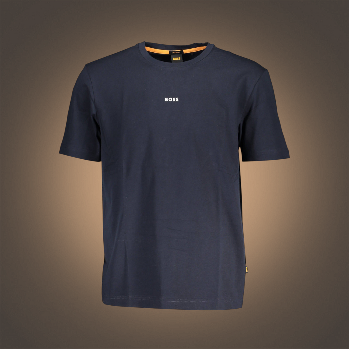 Camiseta de manga corta azul marino liquidationlive con cuello redondo y logotipo de BOSS en el pecho