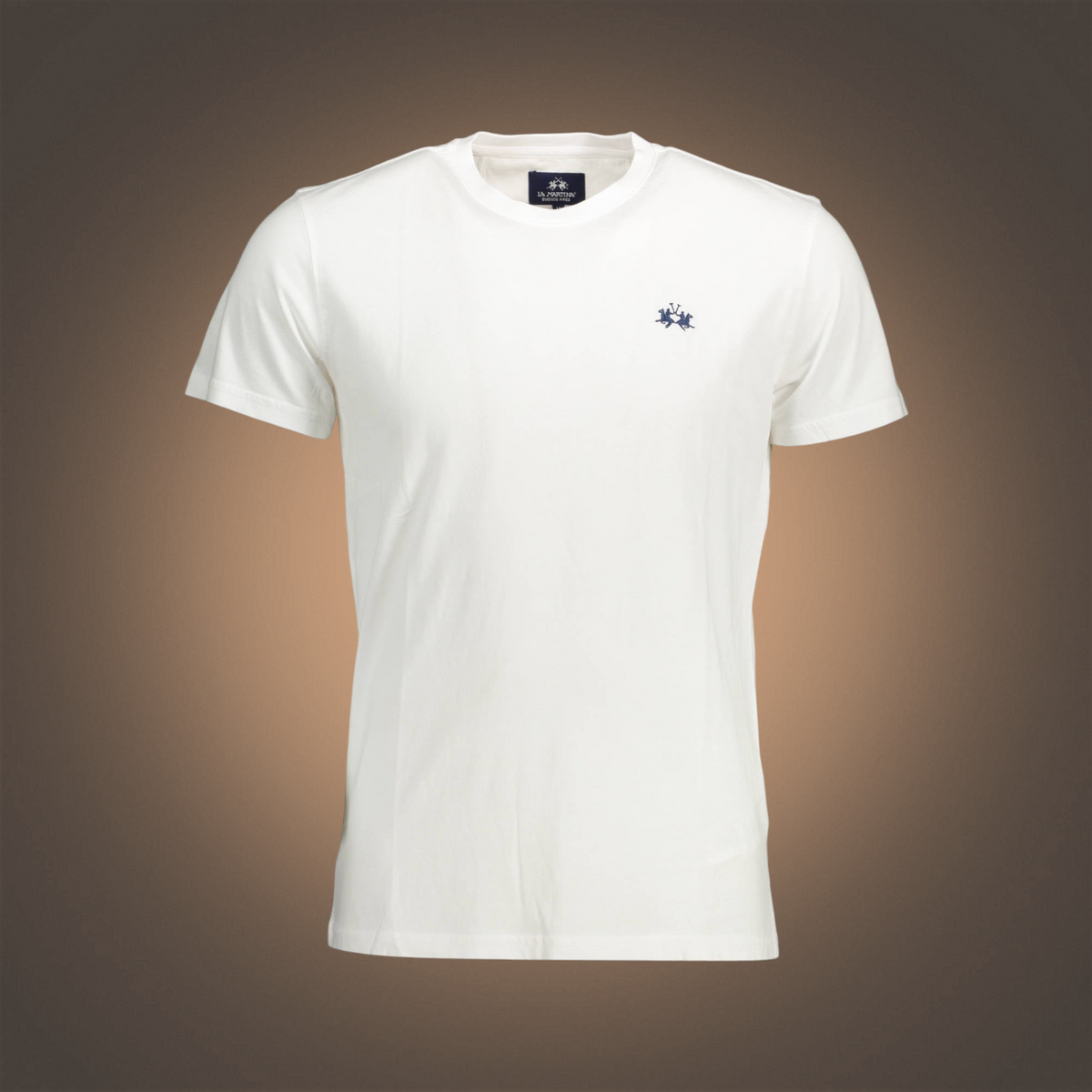 Camiseta blanca de algodón La Martina con cuello redondo y logo bordado en el pecho, estilo casual de liquidationlive