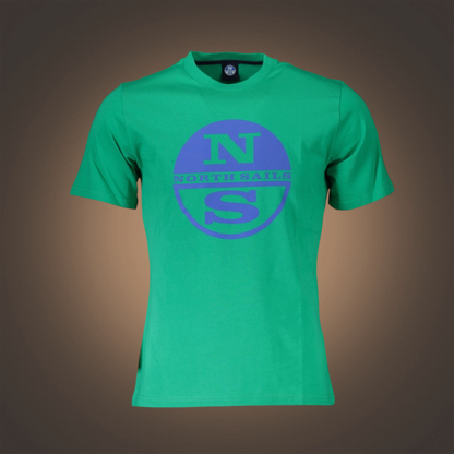 Camiseta liquidationlive North Sails verde de manga corta con cuello redondo y logotipo estampado en el pecho