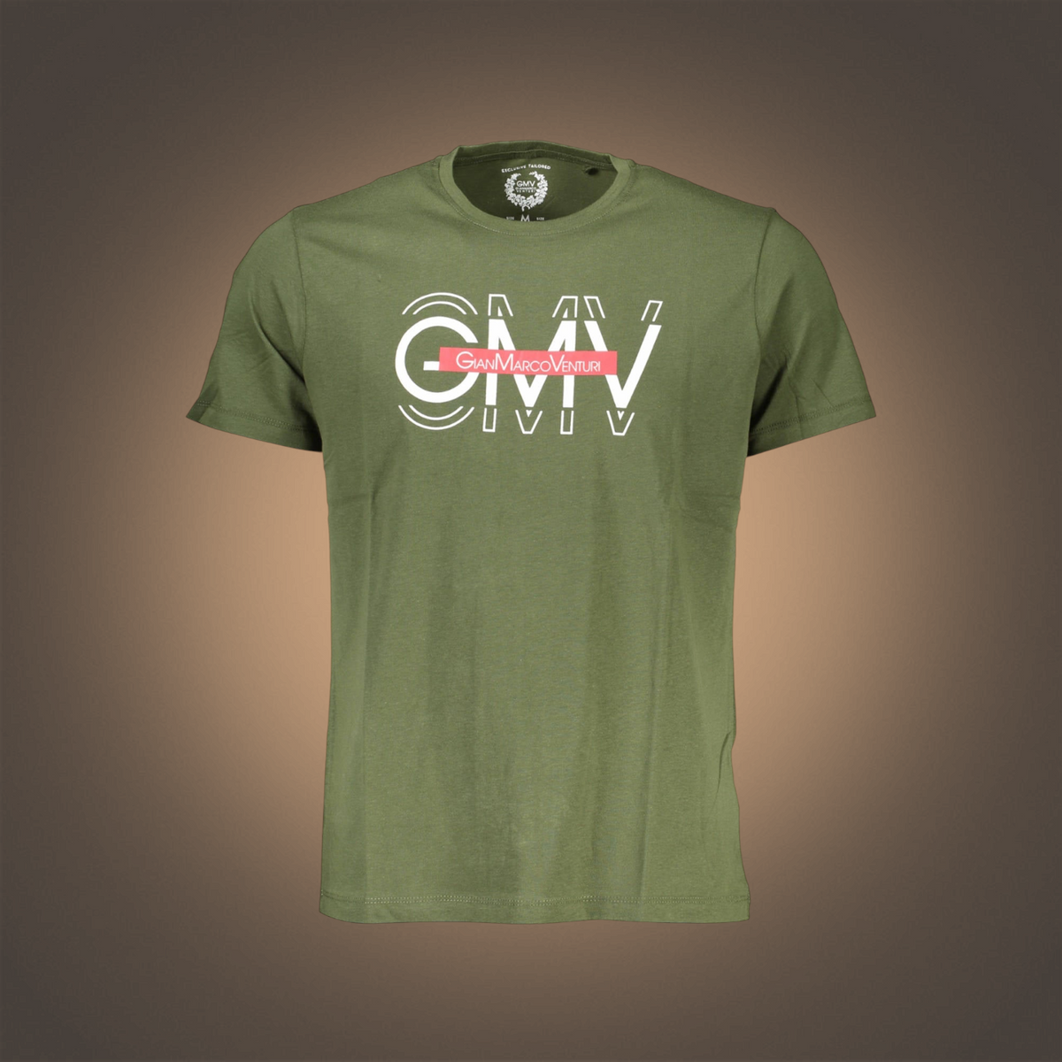 Camiseta liquidationlive Gian Marco Venturi verde militar de manga corta con logotipo estampado en el pecho