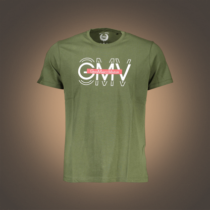 Camiseta liquidationlive Gian Marco Venturi verde militar de manga corta con logotipo estampado en el pecho