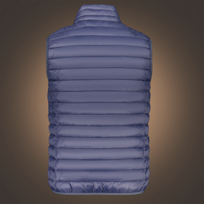 Chaleco acolchado azul de liquidationlive con diseño sin mangas y cuello alto para entretiempo