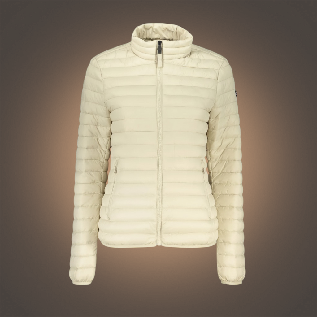Chaqueta acolchada ligera color crema de Norway 1963 con cierre de cremallera y bolsillos de liquidationlive
