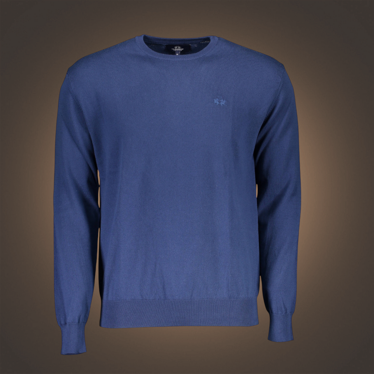 Jersey de hombre La Martina en color azul con cuello redondo y bordado discreto del logotipo en el pecho