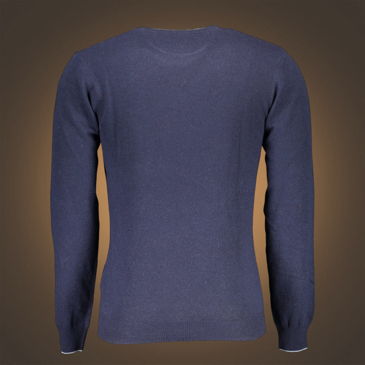 Jersey azul de manga larga U.S. Polo Assn. con cuello redondo y corte ajustado, vista trasera