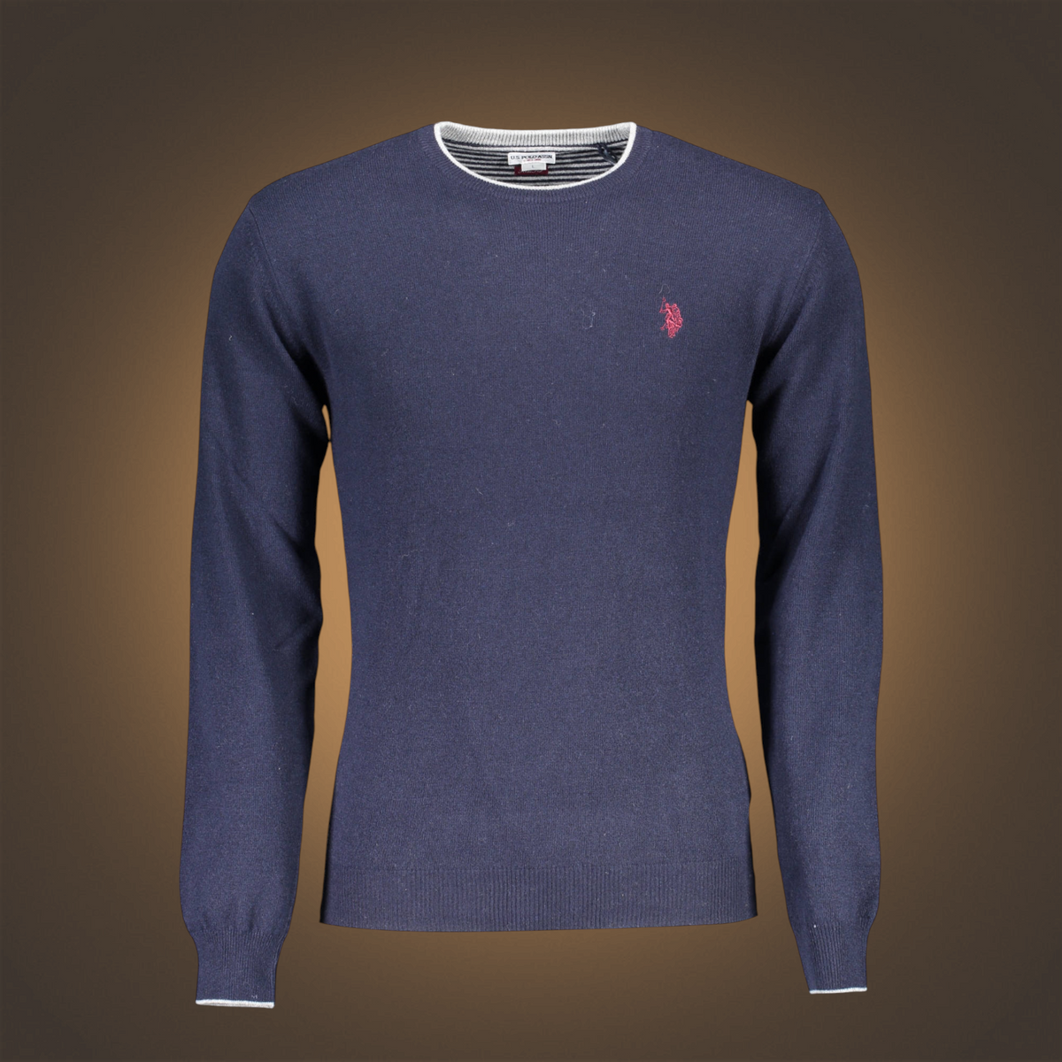 Jersey azul de corte ajustado U.S. Polo Assn. con cuello redondo y logo bordado en contraste