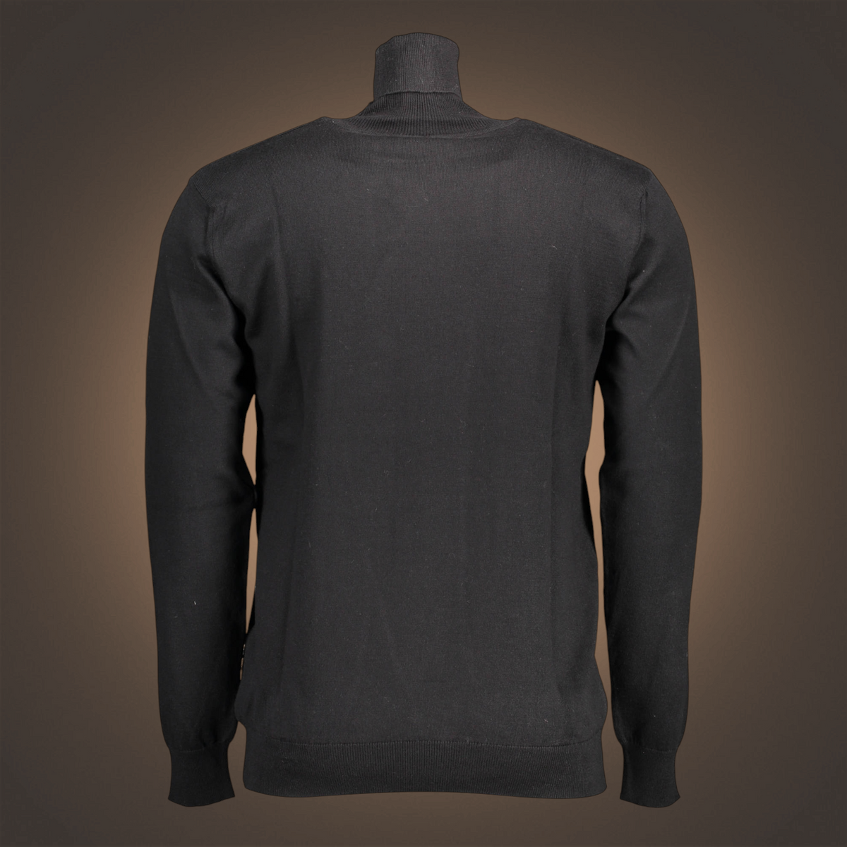 Jersey de cuello alto negro para hombre de liquidationlive con manga larga y diseño minimalista
