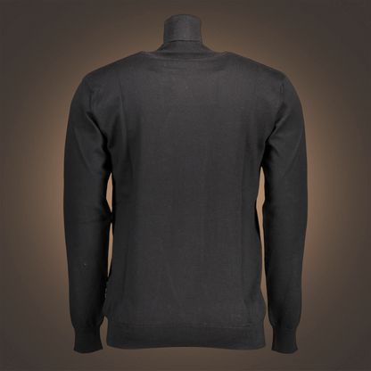 Jersey de cuello alto negro para hombre de liquidationlive con manga larga y diseño minimalista
