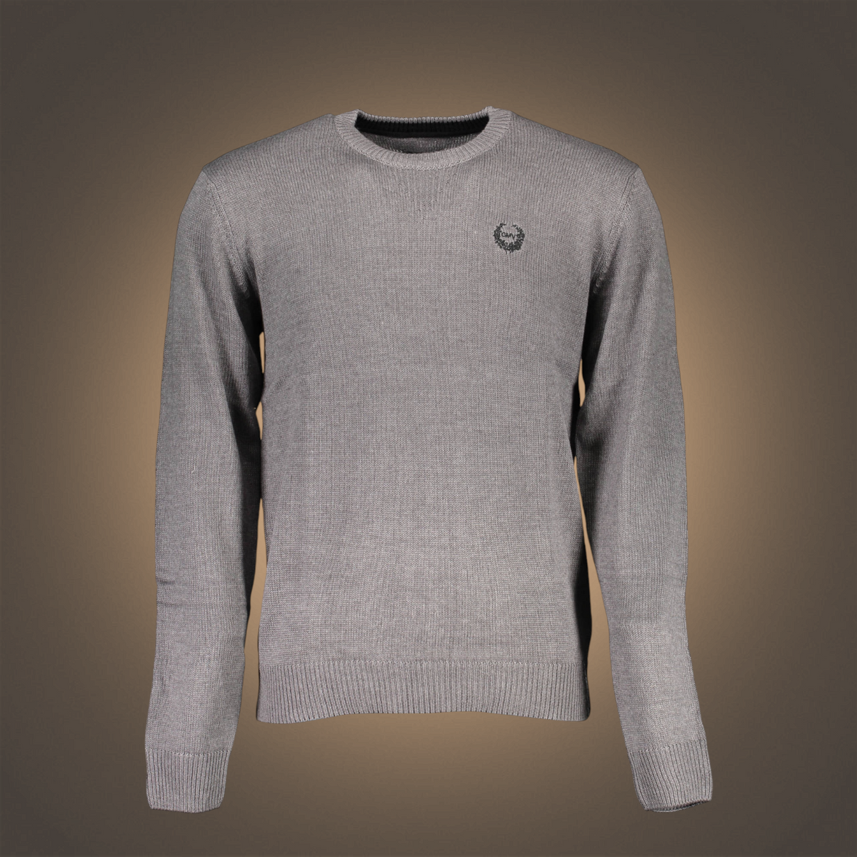 Jersey de punto gris antracita liquidationlive con cuello redondo y logotipo bordado en el pecho