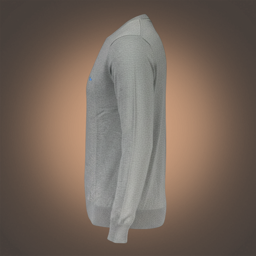 Jersey de punto fino gris de Harmont & Blaine para hombre con cuello redondo y logo bordado, vista lateral