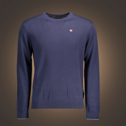 Jersey Napapijri azul de cuello redondo con bordado del logotipo en el pecho, disponible en liquidationlive