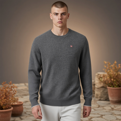 Jersey Napapijri de cuello redondo en color gris con bordado del logotipo en el pecho, de liquidationlive