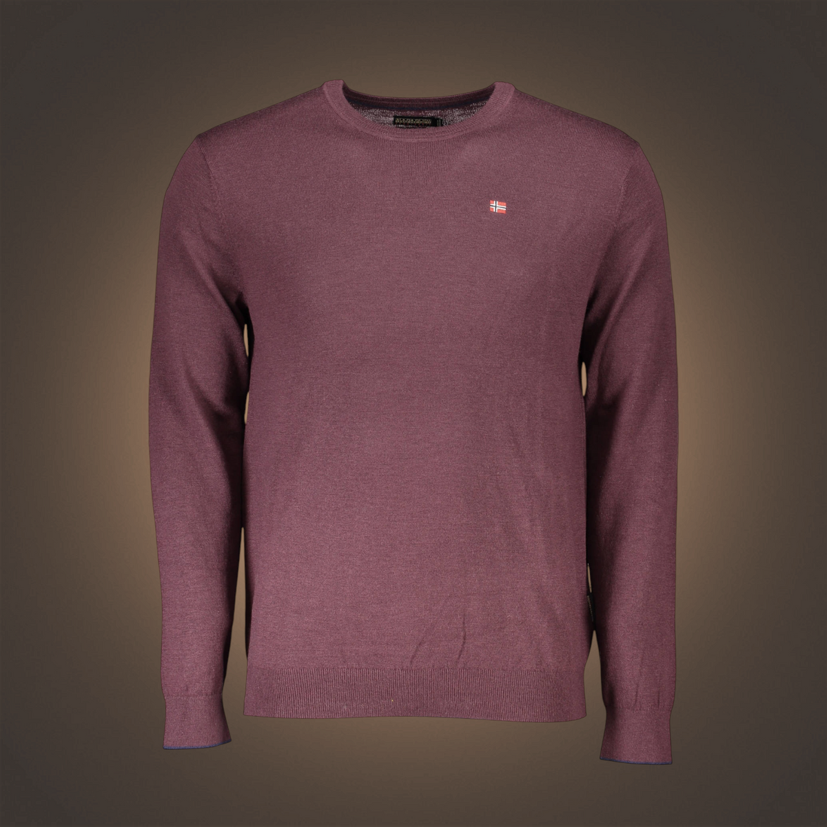 Jersey Napapijri de liquidationlive en color violeta con cuello redondo y bordado distintivo en el pecho