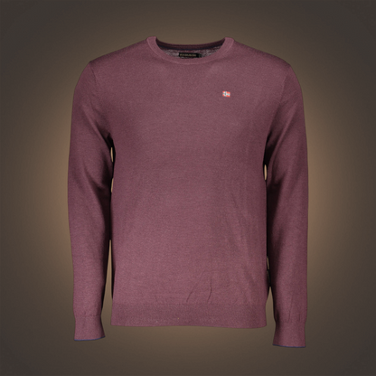 Jersey Napapijri de liquidationlive en color violeta con cuello redondo y bordado distintivo en el pecho