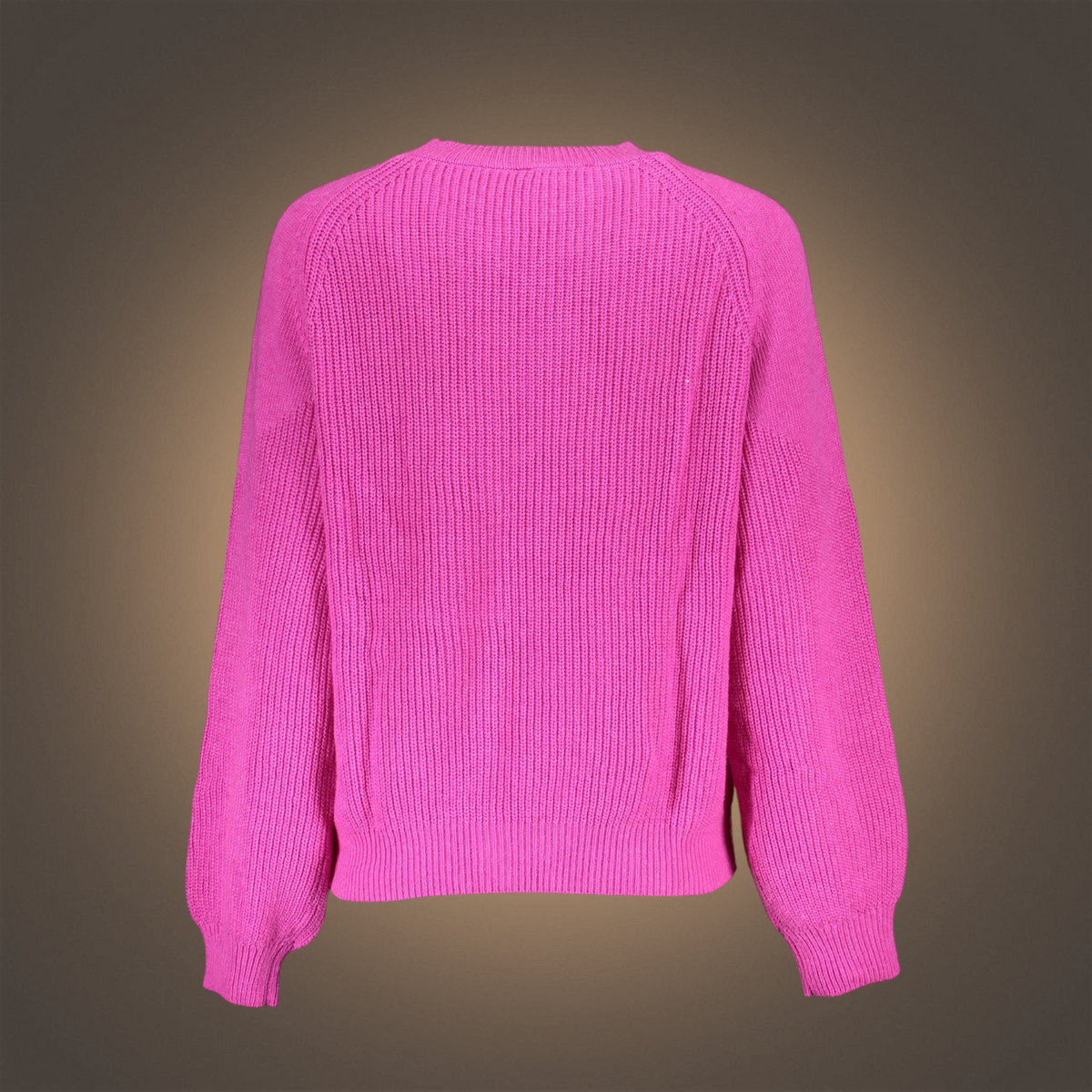 Jersey de punto rosa de cuello alto de la marca liquidationlive con manga larga y diseño de canalé