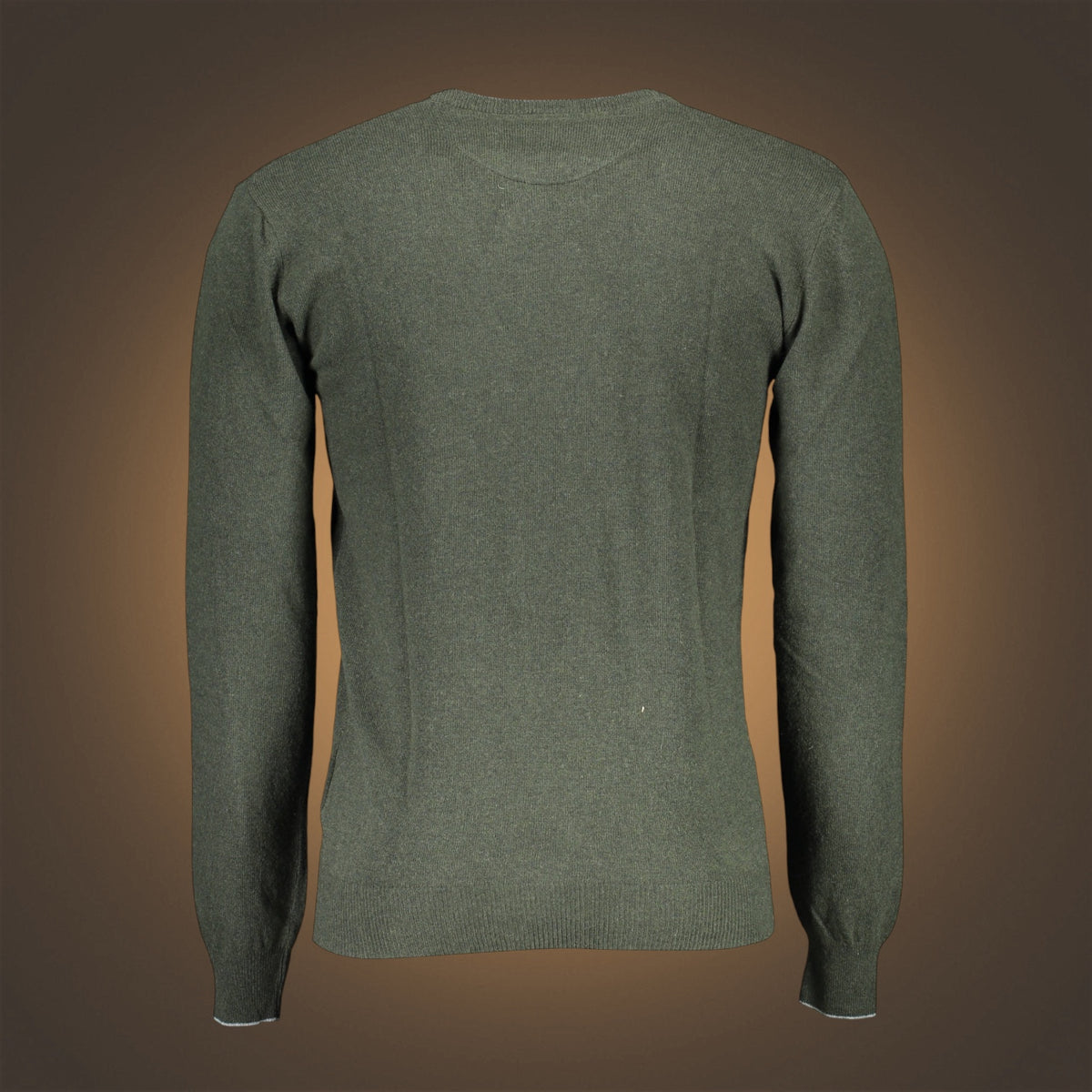 Jersey de punto verde de manga larga liquidationlive con cuello redondo y corte ajustado, vista trasera