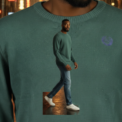 Jersey de cuello redondo liquidationlive Gian Marco Venturi en verde bosque con bordado y detalles en contraste