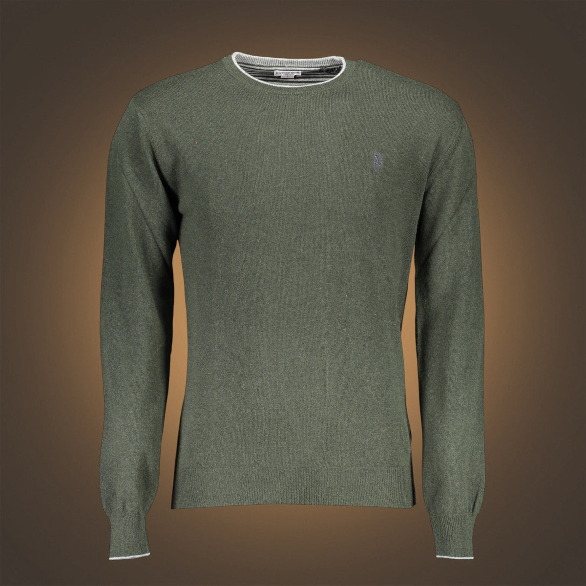 Jersey verde de manga larga U.S. Polo Assn. con cuello redondo y detalles en contraste de liquidationlive