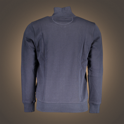 Vista trasera de la sudadera con cremallera liquidationlive La Martina en color gris oscuro con cuello alto