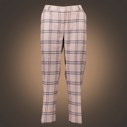 Pantalón de vestir Gant de cuadros en tonos beige, marrón y rojizo con corte sastre y silueta estrecha