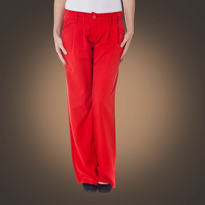 Pantalón rojo de pernera ancha Denny Rose de liquidationlive con pliegues delanteros y estilo sastre