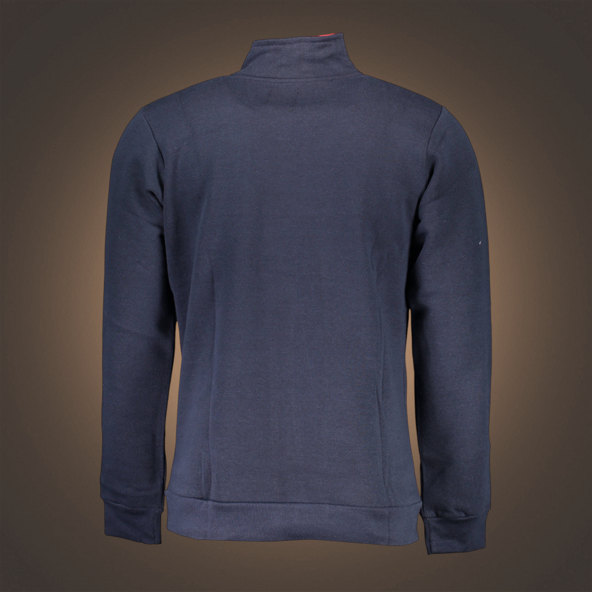 Sudadera liquidationlive Gian Marco Venturi azul de manga larga con cuello alto y cremallera, vista trasera