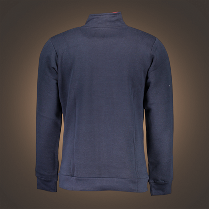 Sudadera liquidationlive Gian Marco Venturi azul de manga larga con cuello alto y cremallera, vista trasera