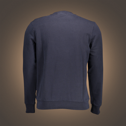 Vista trasera de sudadera azul de cuello redondo Napapijri de liquidationlive con diseño sencillo y manga larga