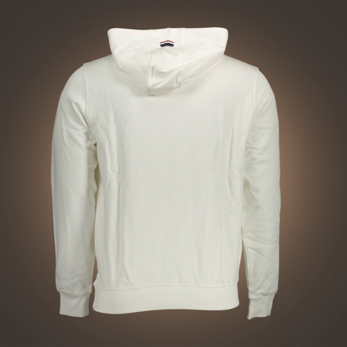 Sudadera blanca con capucha liquidationlive U.S. Polo Assn. vista trasera con detalle de bordado en la capucha