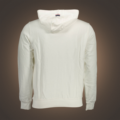 Sudadera blanca con capucha liquidationlive U.S. Polo Assn. vista trasera con detalle de bordado en la capucha