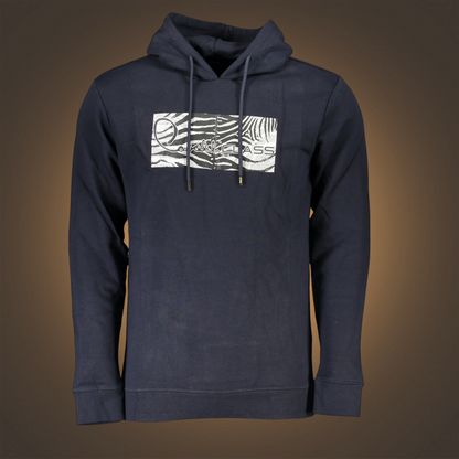 Sudadera con capucha azul marino liquidationlive Cavalli Class con estampado animal print y logo frontal