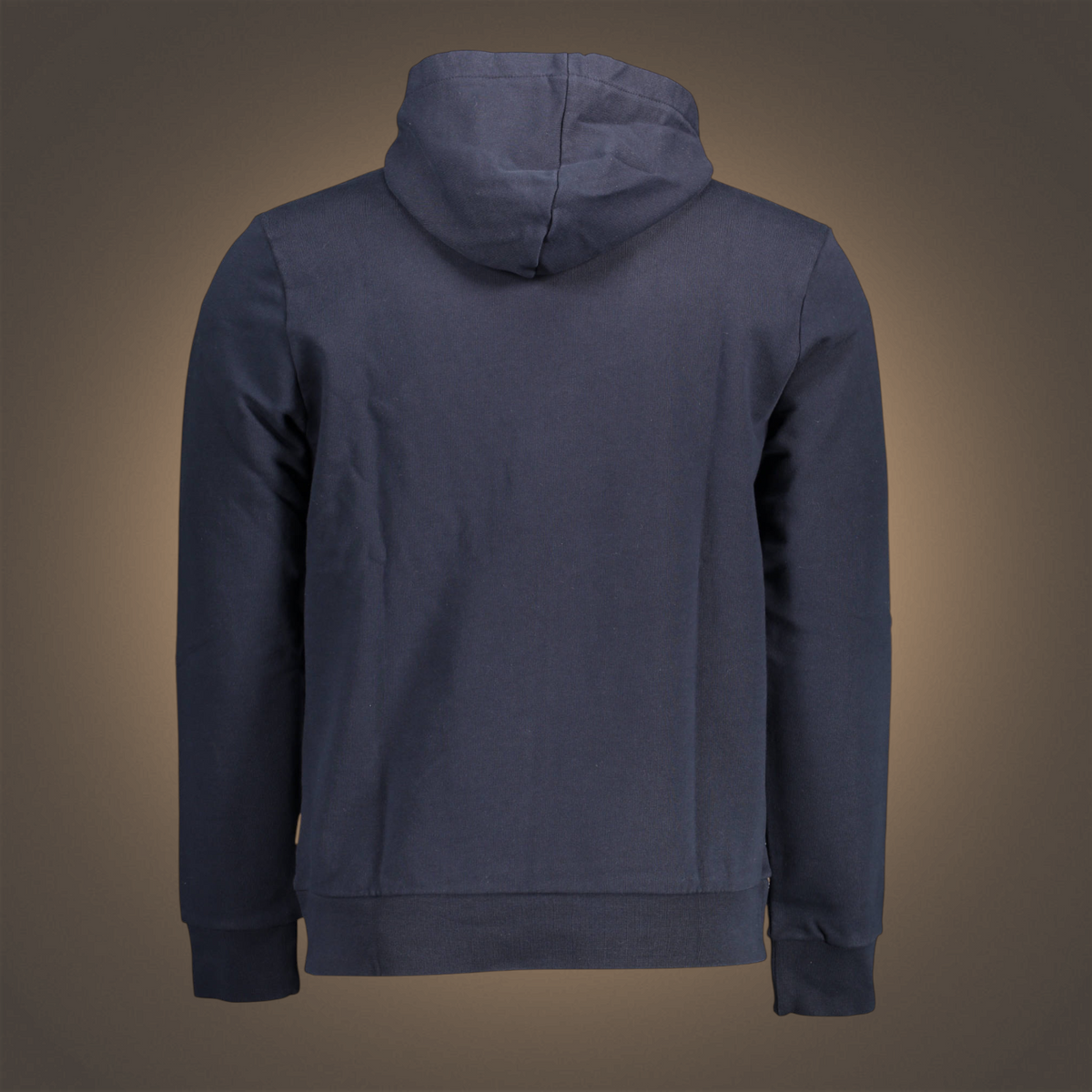 Vista trasera de sudadera con capucha azul marino Napapijri de liquidationlive con diseño liso y corte cómodo
