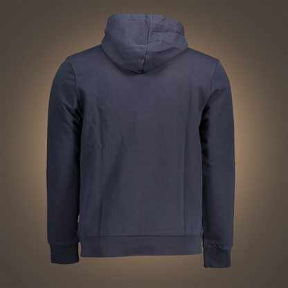 Vista trasera de sudadera con capucha azul marino Napapijri de liquidationlive con diseño liso y corte cómodo