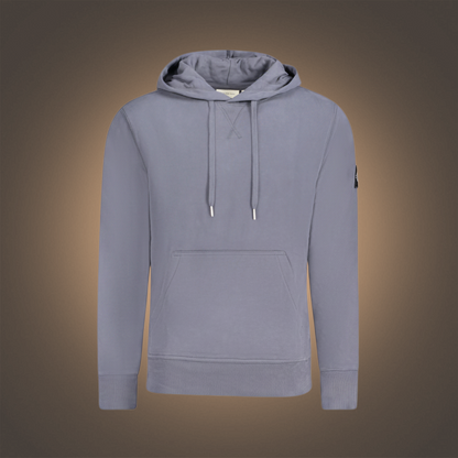 Sudadera con capucha Calvin Klein de color azul grisáceo con bolsillo central y tacto polar de liquidationlive