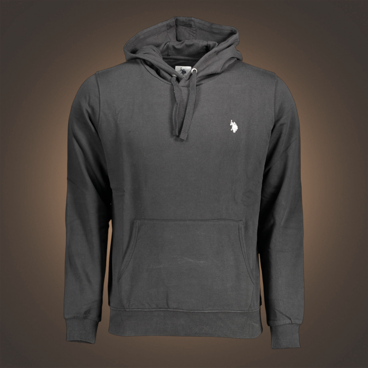 Sudadera con capucha negra liquidationlive U.S. Polo Assn. con bolsillo frontal y logotipo bordado en el pecho
