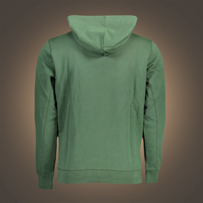Vista trasera de sudadera con capucha verde de liquidationlive U.S. Polo Assn. con diseño deportivo clásico