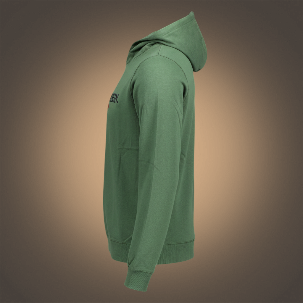 Sudadera con capucha verde de liquidationlive con logo de U.S. Polo Assn. en el pecho, vista lateral