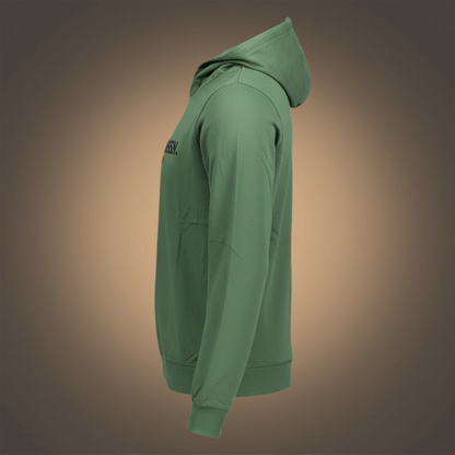 Sudadera con capucha verde de liquidationlive con logo de U.S. Polo Assn. en el pecho, vista lateral