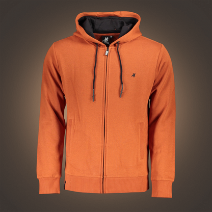 Sudadera con capucha y cremallera liquidationlive en color bronce con bordado de logotipo y cordones negros