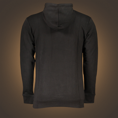 Sudadera con capucha negra Cavalli Class de liquidationlive, vista trasera con diseño liso y ajuste cómodo