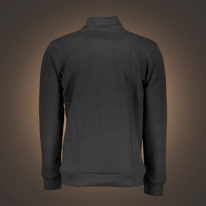 Vista trasera de sudadera negra Gian Marco Venturi de liquidationlive con cuello alto y manga larga