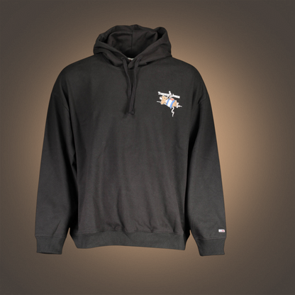 Sudadera con capucha negra liquidationlive de Tommy Hilfiger con estampado gráfico pequeño en el pecho y manga larga